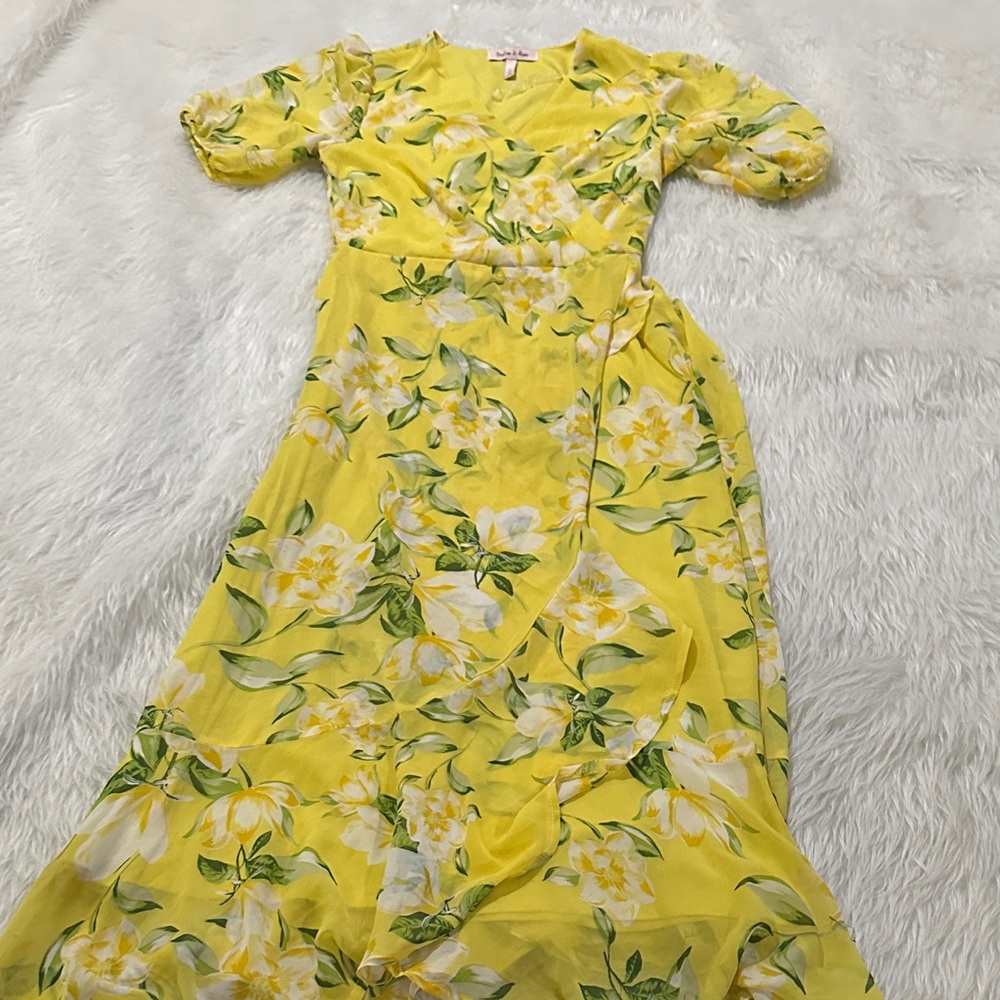 Floral Yellow High Low Dress